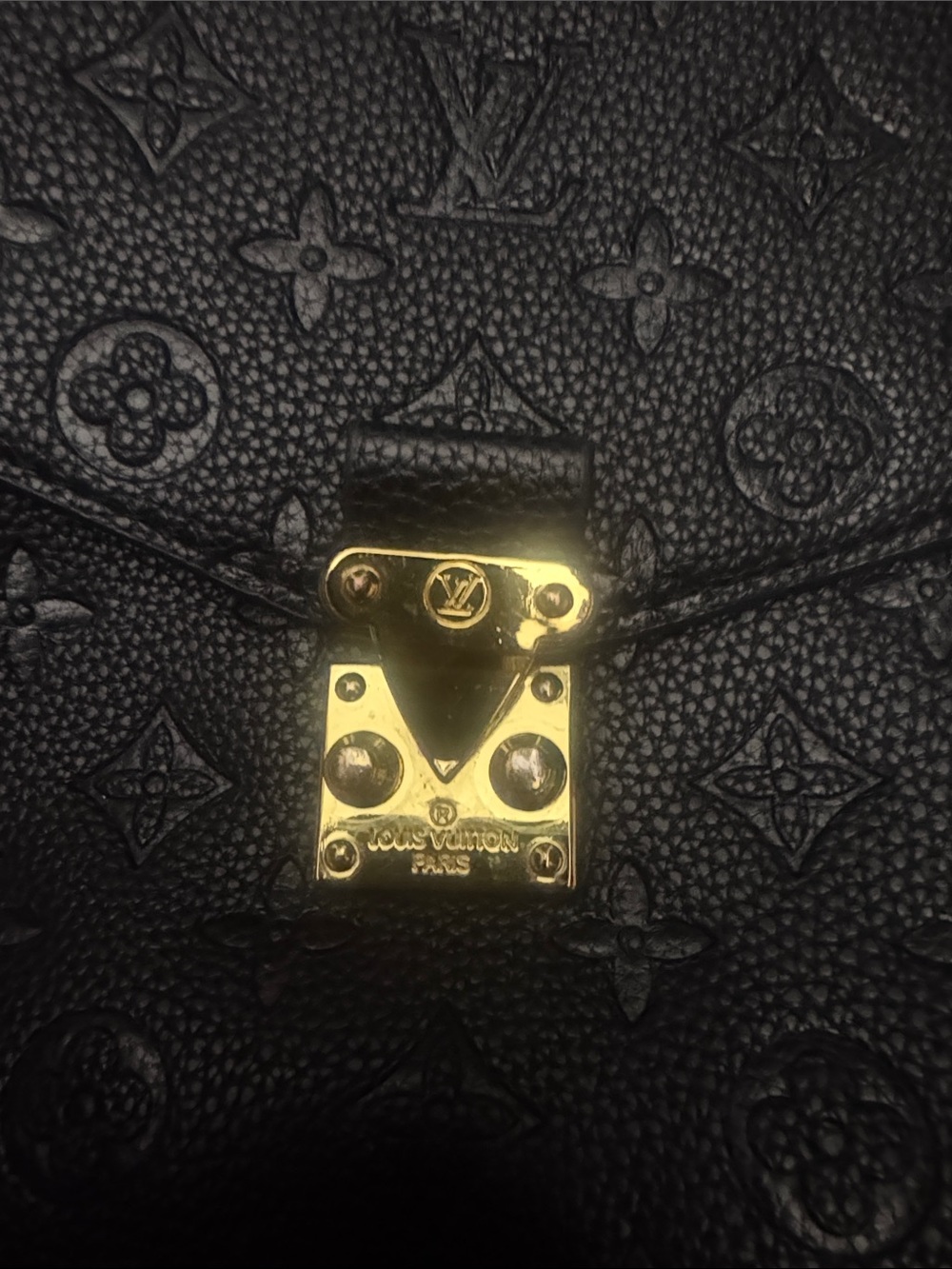 Louis Vuitton Black Embossed Crossbody Bag with Gold Hardware - Picture 4 of 5
